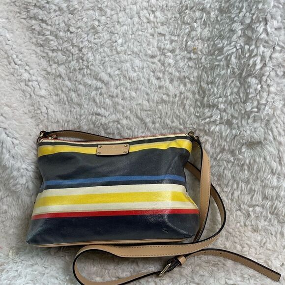 KATE SPADE | Hailey Westchester Forever multi Striped Coated Canvas Crossbody - Picture 3 of 10